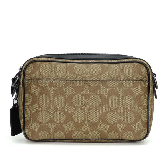 Coach Shoulder Bag F50715 Signature Leather Black Brown Women's Men's COACH